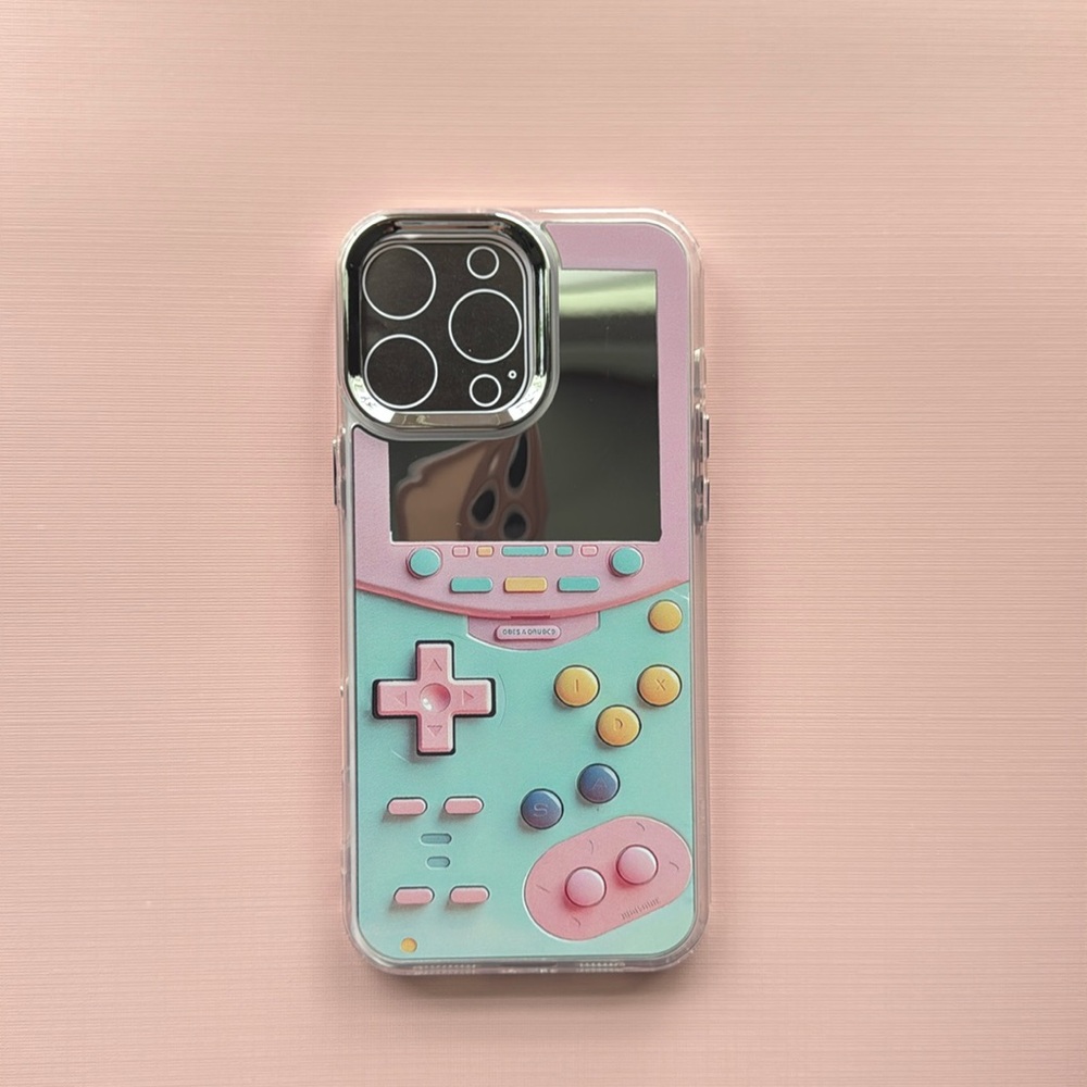 Fun throwback Nintendo game boy iPhone 16 pro max case with mirror